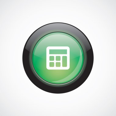hesap makinesi cam işareti simgesi yeşil parlak düğme