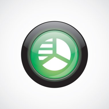 daire diyagram cam işareti simgesi yeşil parlak düğme