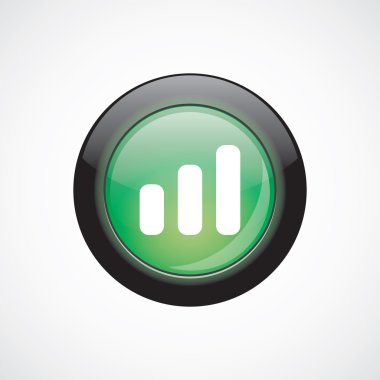 iş diyagramı, grafik cam işareti simgesi yeşil parlak düğmesini