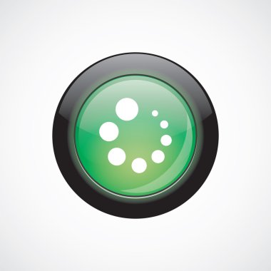 cam işareti simgesi yeşil parlak düğmesini yükleme