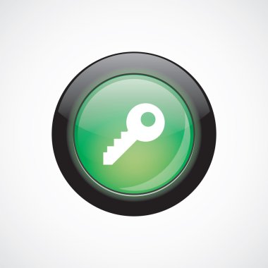 anahtar cam işareti simgesi yeşil parlak düğme