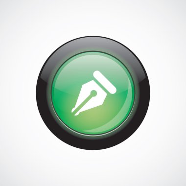 kalem cam işareti simgesi yeşil parlak düğmesini