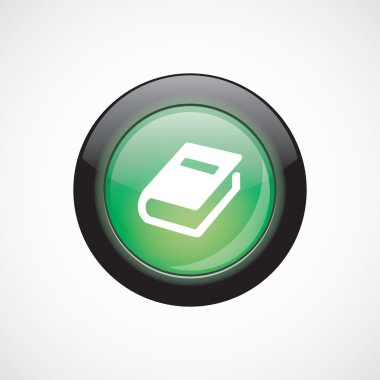 kitap cam işareti simgesi yeşil parlak düğme