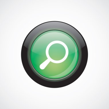 arama cam işareti simgesi yeşil parlak düğme