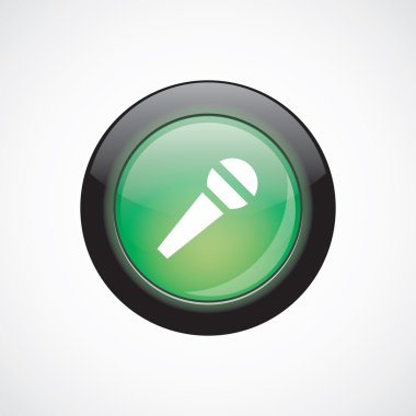 mikrofon cam işareti simgesi yeşil parlak düğme