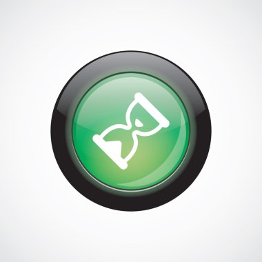 kum saati cam işareti simgesi yeşil parlak düğme