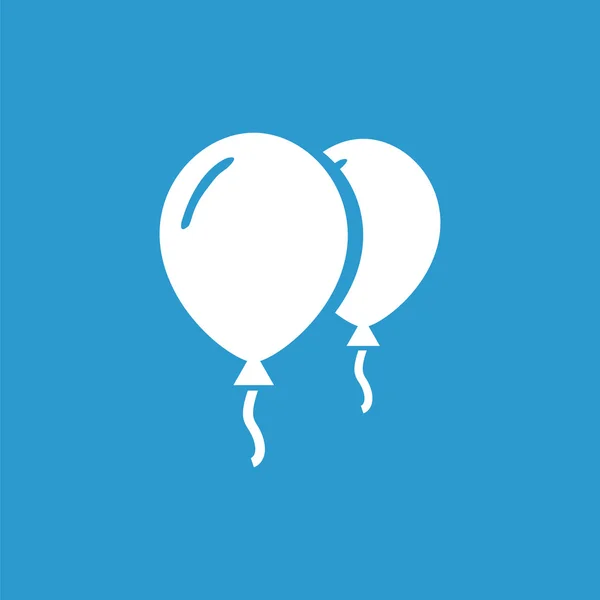 Ícone balões, isolado, branco no fundo azul —  Vetores de Stock