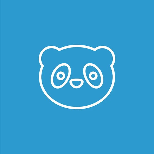Panda osnovy ikona, izolované, bílá na modrém poza — Stockový vektor