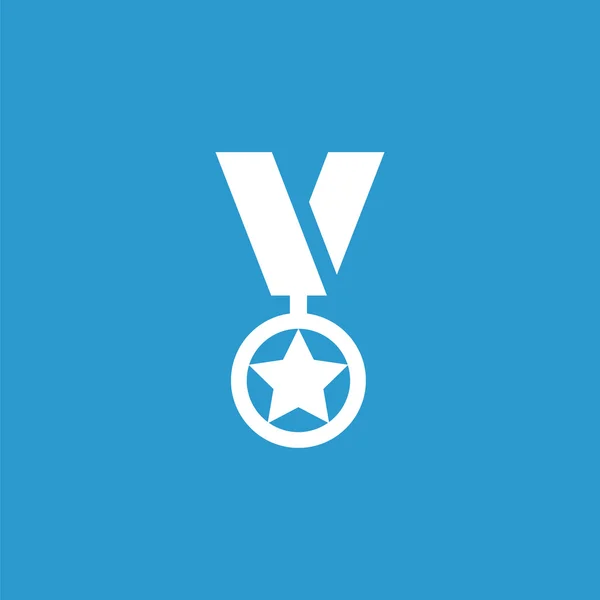 madalya anahat simgesini, izole, mavi adam üzerinde beyaz