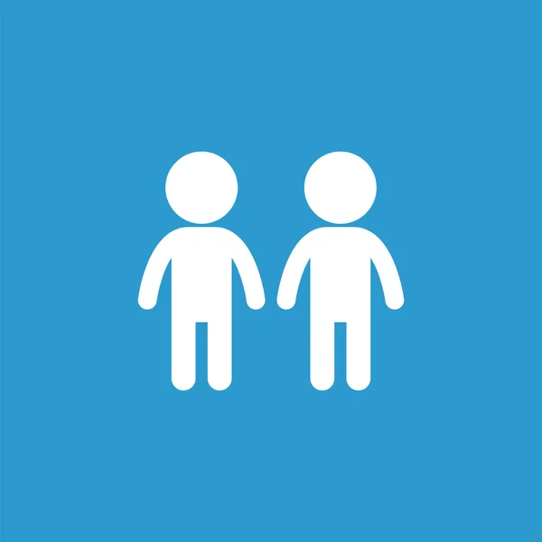 Icône de couple, isolé, blanc sur le fond bleu — Image vectorielle