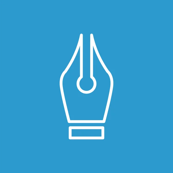 Pen overzicht icon, geïsoleerde, wit op de blauwe pagina — Stockvector