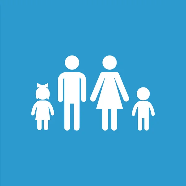 Ícone da família, isolado, branco no fundo azul — Vetor de Stock