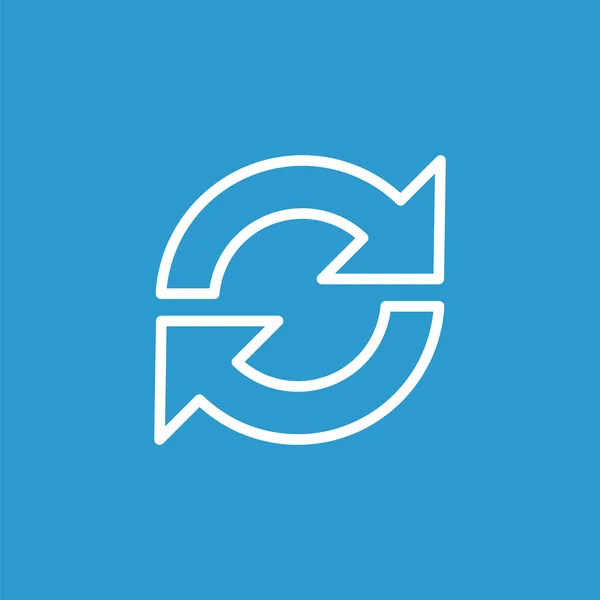 Reload szerkezeti ikon, elszigetelt, fehér, a kék háttere — Stock Vector