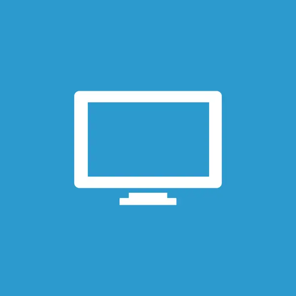 Εικονίδιο τηλεόραση, απομονωμένες, λευκό για το μπλε αμουδερές — Διανυσματικό Αρχείο