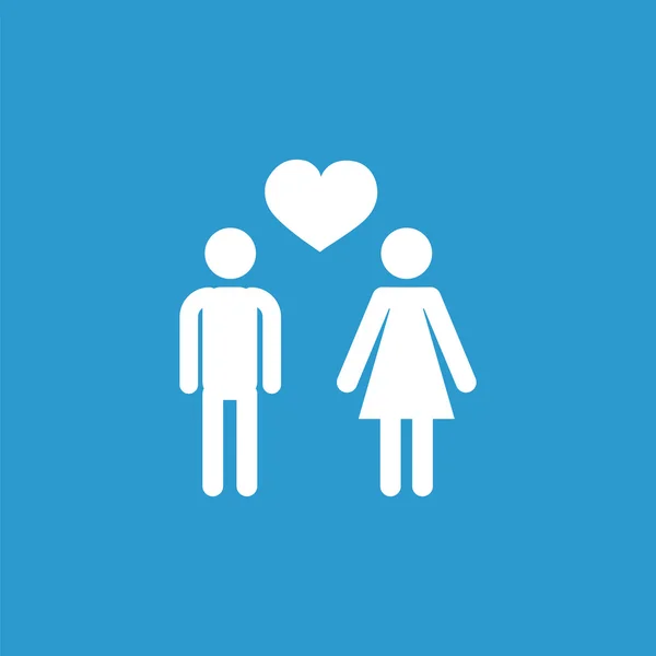 Flicka och pojke ikon, isolerade, vit på blå bak — Stock vektor