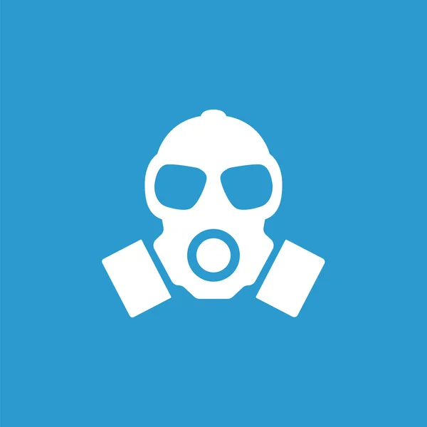 Respirator outline icon, isolated, white on the blue backgroun — Stock Vector