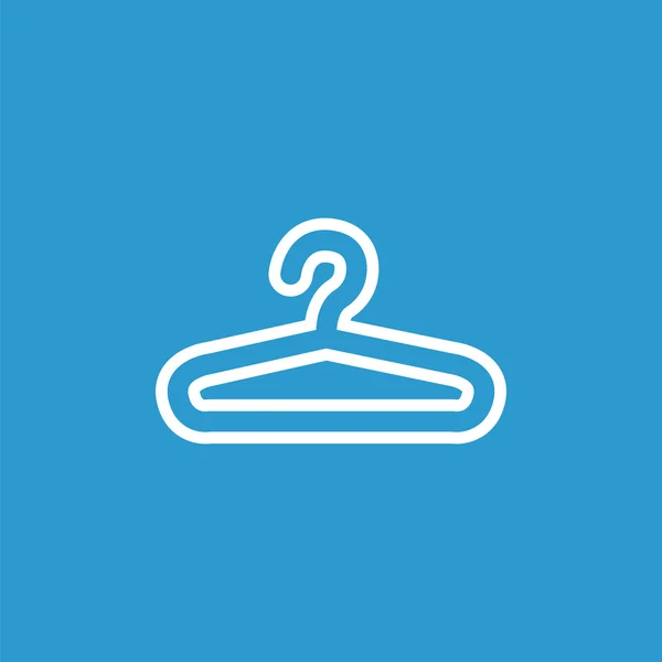 Appendiabiti icona contorno, isolato, bianco sul backgroun blu — Vettoriale Stock