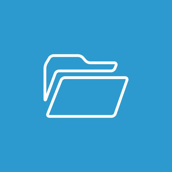 Ikona folderu konspektu, pojedyncze, białe na niebieski deseń — Wektor stockowy