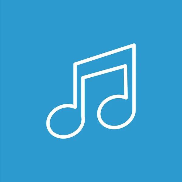 Musik-Umrisssymbol, isoliert, weiß auf blauem Hintergrund — Stockvektor