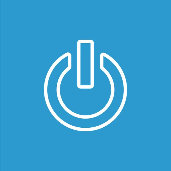 Poder no ícone esboço, isolado, branco no fundo azul — Vetor de Stock