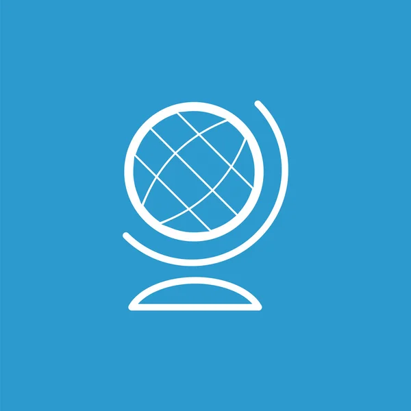 Globo esbozo icono, aislado, blanco sobre el fondo azul — Archivo Imágenes Vectoriales