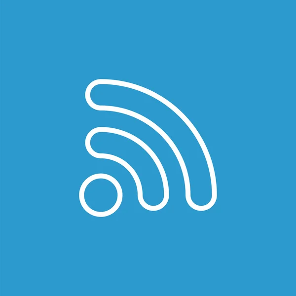 Wifi-Umrisssymbol, isoliert, weiß auf blauem Hintergrund — Stockvektor