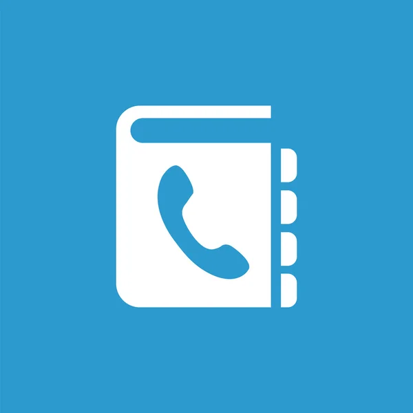 Telefoonlijst icon, geïsoleerde, wit op de blauwe pagina — Stockvector