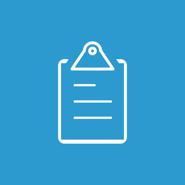 Lista ícone esboço, isolado, branco no backgroun azul — Vetor de Stock