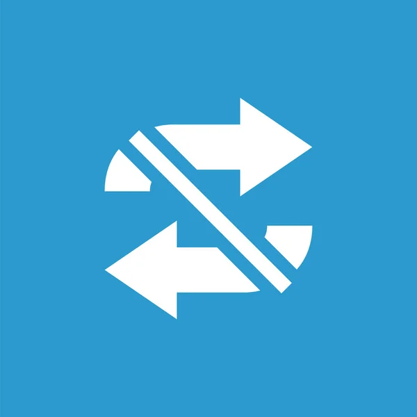 Annuler l'icône de contour de lecture automatique, isolé, blanc sur le dos bleu — Image vectorielle