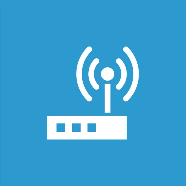 Pictogram van de modem, geïsoleerde, wit op de blauwe pagina — Stockvector