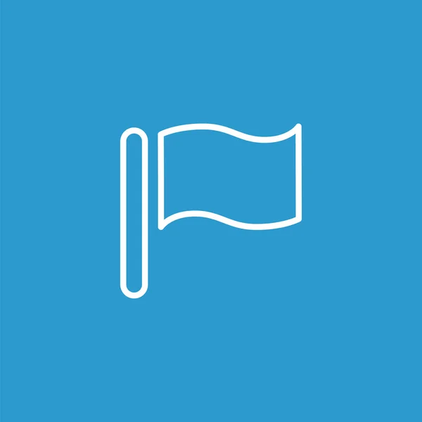 Icona contorno bandiera, isolato, bianco sul backgroun blu — Vettoriale Stock