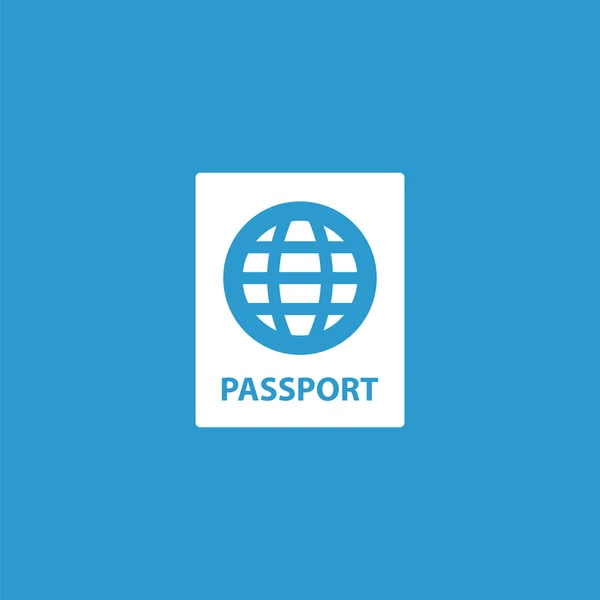 Passport ikon, elszigetelt, fehér, a kék háttere — Stock Vector