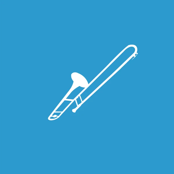 Muziekinstrument icon, geïsoleerde, wit op de blauwe pagina — Stockvector