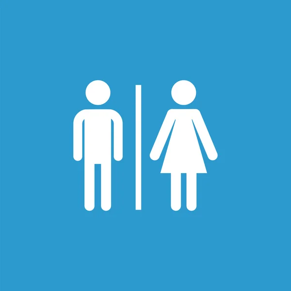 WC icon, geïsoleerde, wit op de blauwe pagina — Stockvector