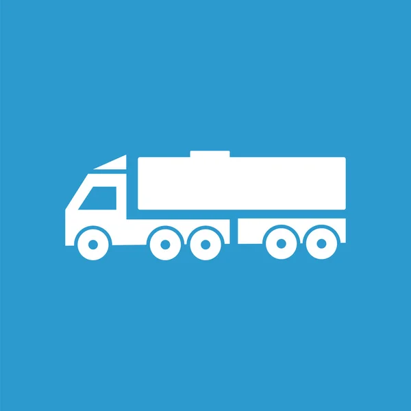 Truck icon, isolated, white on the blue backgroun — Stock Vector