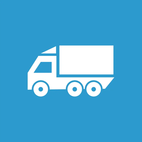 Truck icon, isolated, white on the blue backgroun — Stock Vector