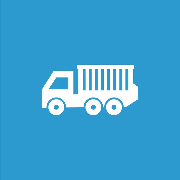 Truck icon, isolated, white on the blue backgroun — Stock Vector