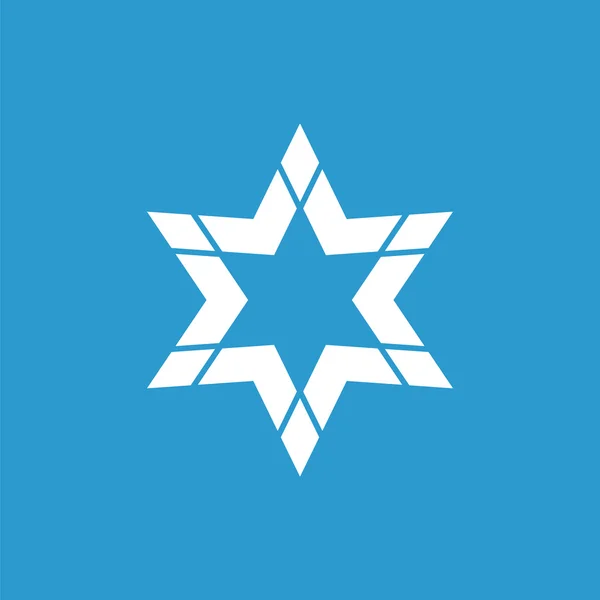 Abstraktes Sternsymbol, isoliert, weiß auf blauem Hintergrund — Stockvektor
