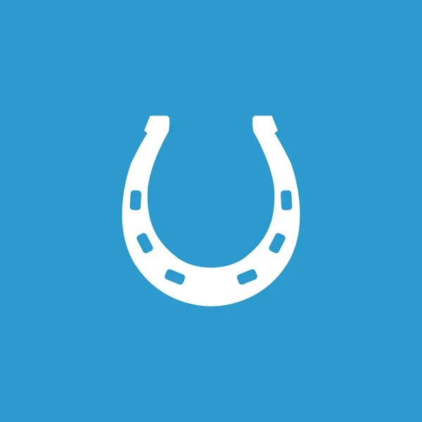 Podkova ikona, izolované, bílá na modrém poza — Stockový vektor