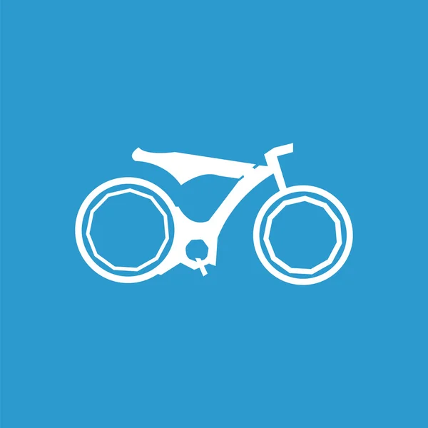 Bicycle icon, isolated, white on the blue backgroun — Stock Vector