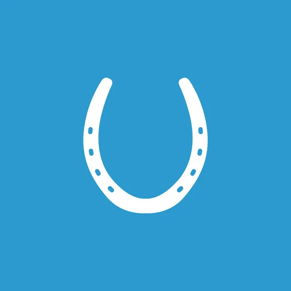 Hoefijzer icon, geïsoleerde, wit op de blauwe pagina — Stockvector