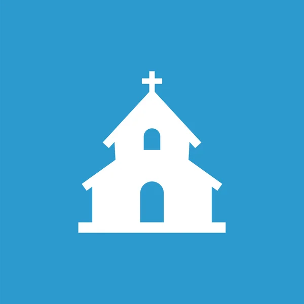 Kerk icon, geïsoleerde, wit op de blauwe pagina — Stockvector