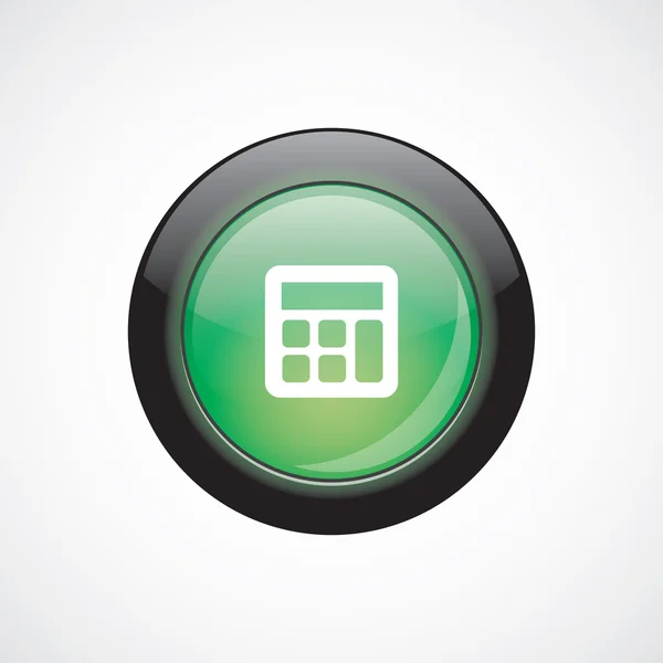 Kalkulačka sklo znamení ikonu zelené lesklé tlačítko — Stockový vektor