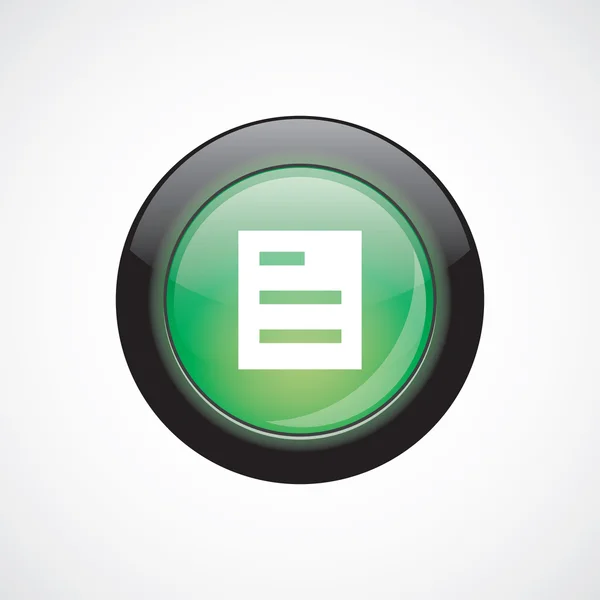 Список стеклянный знак значок зеленый блестящий кнопка — стоковый вектор