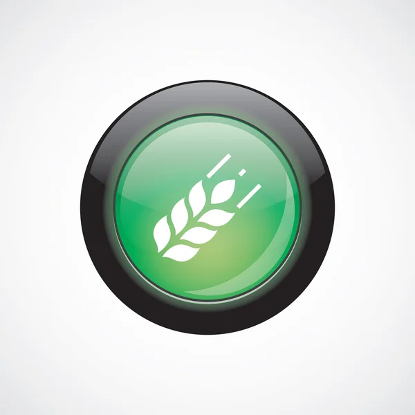 Agricultura icono signo de vidrio verde botón brillante — Vector de stock