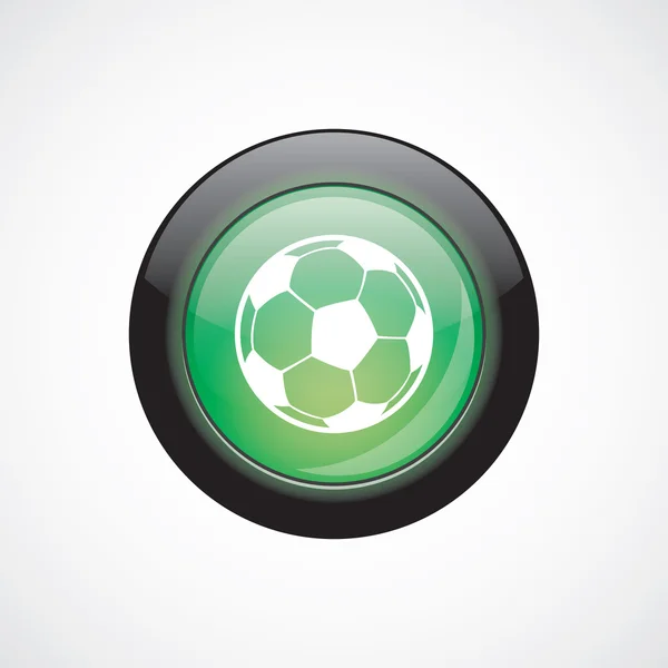 Bola de vidrio signo icono verde botón brillante — Vector de stock
