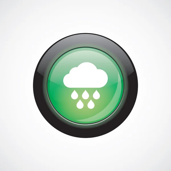 云计算雨标志图标绿色光泽按钮 — 图库矢量图片