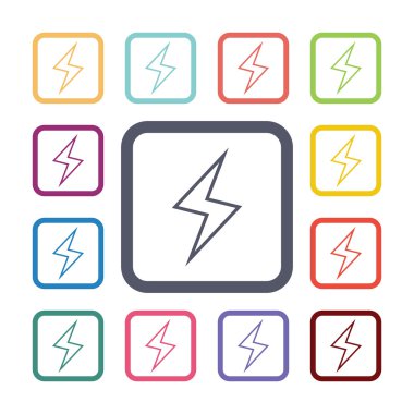 Yıldırım düz simgeler se