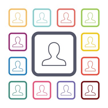 profil düz Icons set
