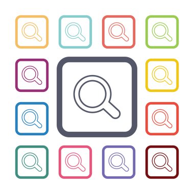 Arama düz Icons set